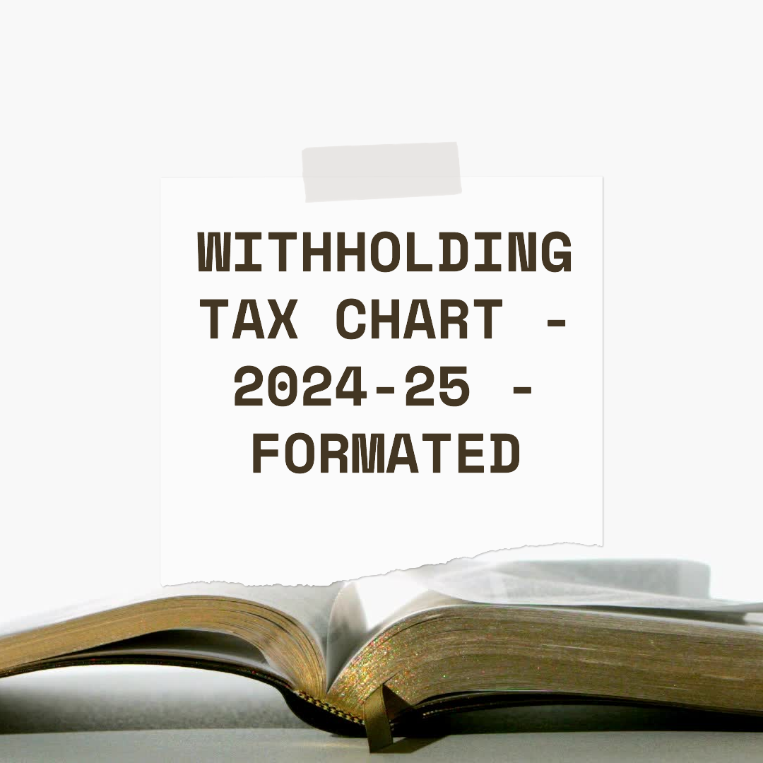 Withholding Tax Chart - 2024-25